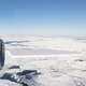 This panorama of the entire tabular iceberg was edited together from two images taken while flying past the ‘berg on October 16, 2018. While not perfectly rectangular, it’s still very geometric.
